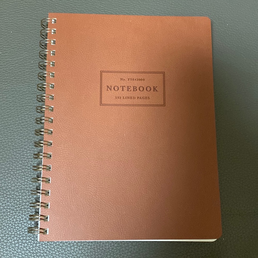 Cognac color spiral notebook
